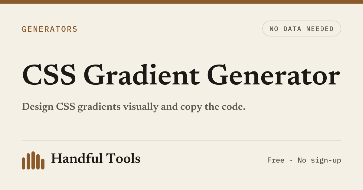 CSS Gradient Generator – free online | Handful Tools